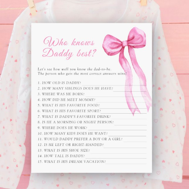 Roze boog baby shower Wie kent papa beste spel (Creator heeft geüpload)