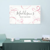 Roze boog banner, boog baby shower banner (Beurs)
