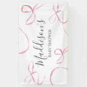 Roze boog banner, boog baby shower banner (Verticaal)