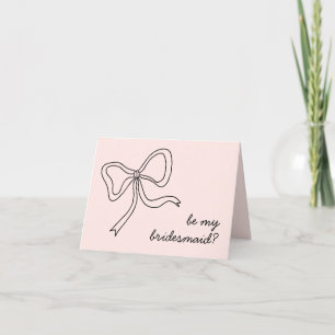 Roze boog Be My Bridesmaid voorstel Kaart gevouwen