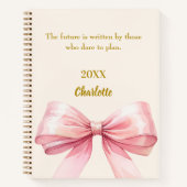 Roze boog beige crème inspirerend quote notitieboek (Voorkant)