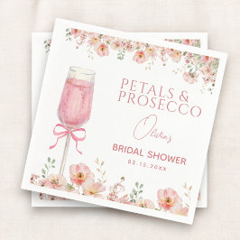 Roze Boog Bloemblaadjes & Prosecco Blush Bruidsuit Servet