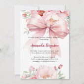 Roze boog bloemen meisje Baby shower Kaart (Voorkant)