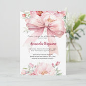 Roze boog bloemen meisje Baby shower Kaart (Staand voorkant)