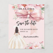 Roze boog bloemenjurk Sweet 16 Save the Date Flyer (Voorkant)
