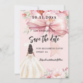 Roze boog bloemenjurk Sweet 16 Save the Date kaart (Voorkant)