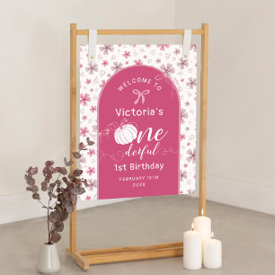 ROZE BOOG & BOOG HERFST POMPOEN BLOEMEN VERJAARDAG POSTER