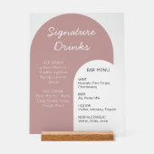 Roze Boog Bruiloftsbar Signaal Aangepaste Weergave Acryl Bord (Voorkant)