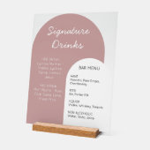 Roze Boog Bruiloftsbar Signaal Aangepaste Weergave Acryl Bord (Hoek)