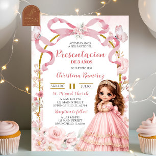 Roze Boog Coquette Bloem Meisje Presentatie d Kaart