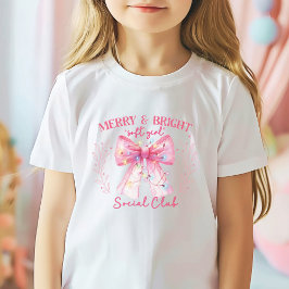 Roze boog Coquette Kerstmis T-shirt