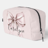 Roze boog coquette Persoonlijke naam bruidsmeisje Toilettasje (Rechterhoek)