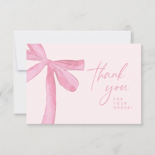 Roze boog Custom business Handlettering Bedankkaart (Voorkant)