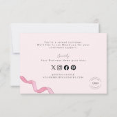 Roze boog Custom business Handlettering Bedankkaart (Achterkant)