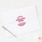 Roze boog diamantsparren voor elegante bruiloft ronde sticker (Envelop)