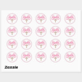 Roze Boog Doop Envelope Zegel Sticker Kruis Rond (Vel)