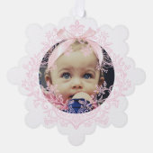 roze boog Doopsel dank u Ornament Kaart (Voorkant)