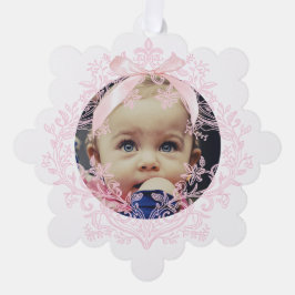 roze boog Doopsel dank u Ornament Kaart