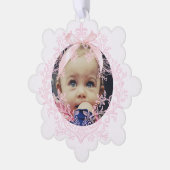 roze boog Doopsel dank u Ornament Kaart (Links)