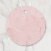 Roze boog eerste verjaardag bedankjes labels (Achterkant)