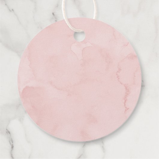 Roze boog eerste verjaardag bedankjes labels (Achterkant)