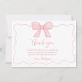 Roze boog eerste verjaardag bedankkaart (Voorkant)