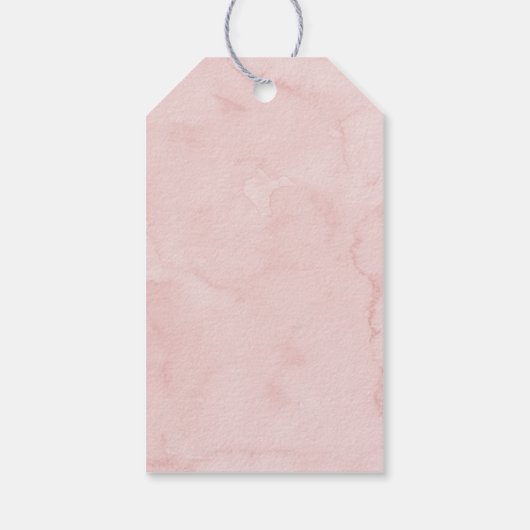 Roze boog eerste verjaardag Dank u Cadeaulabel (Achterkant)