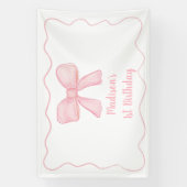 Roze boog eerste verjaardag spandoek (Verticaal)