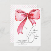 Roze boog eerste verjaardag uitnodiging (Voorkant / Achterkant)