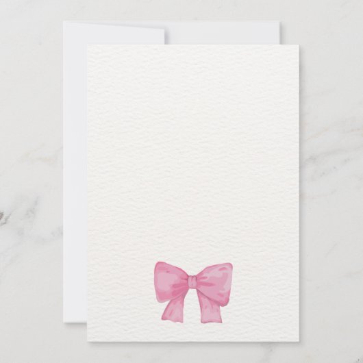 Roze boog eerste verjaardag uitnodiging (Achterkant)