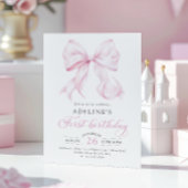 Roze boog eerste verjaardag uitnodiging