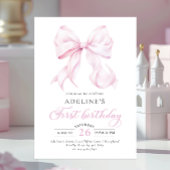 Roze boog eerste verjaardag uitnodiging