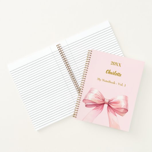 Roze boog elegant notitieboek (Binnen)