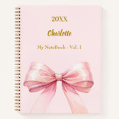 Roze boog elegant notitieboek (Voorkant)