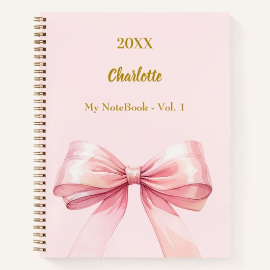 Roze boog elegant notitieboek (Voorkant)