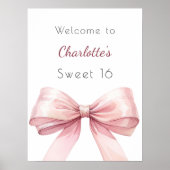 Roze boog elegant Sweet 16 welkom Poster (Voorkant)