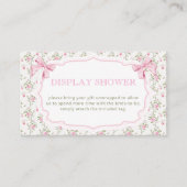 Roze Boog en Bloemen Display Douche Informatiekaartje (Voorkant)