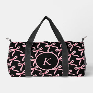Roze Boog en Blok Monogram Dans Duffel Bag Plunjezak