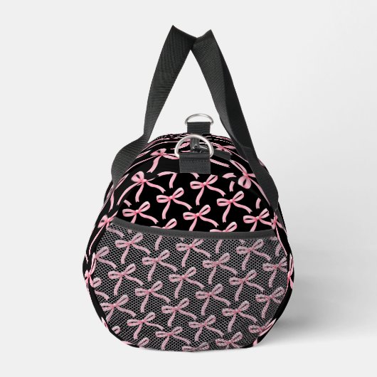 Roze Boog en Blok Monogram Dans Duffel Bag Plunjezak (Rechts)