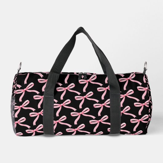 Roze Boog en Blok Monogram Dans Duffel Bag Plunjezak (Achterkant)