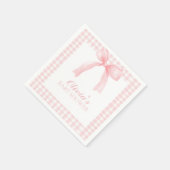 Roze boog en gingham preppy baby shower servet (Hoek)