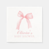 Roze boog en gingham preppy baby shower servet (Voorkant)