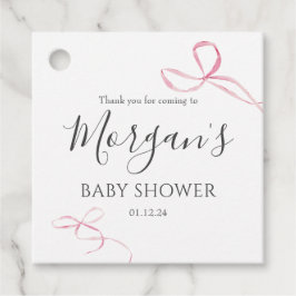 Roze boog Favor Tags, boog thema labels