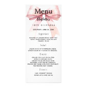 Roze boog foto leuke feiten verjaardagsmenu kaart (Voorkant)