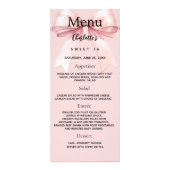 Roze boog foto leuke feiten verjaardagsmenu kaart (Voorkant)