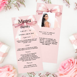 Roze boog foto leuke feiten verjaardagsmenu kaart