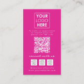 Roze boog foto sociale media QR code Logo Visitekaartje (Achterkant)