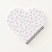 Roze boog Frilly Coquette gepersonaliseerd hart Notitieboek (Achterkant)
