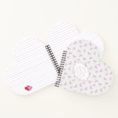 Roze boog Frilly Coquette gepersonaliseerd hart Notitieboek (Binnen)