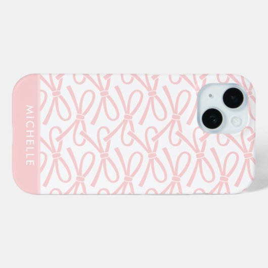  roze boog gepersonaliseerde naam roze Case-Mate iPhone case (Achterkant (horizontaal))